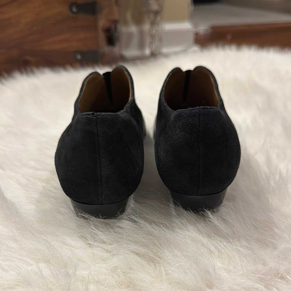 John Fluevog Black Cross Detail Heeled Boots - Picture 5 of 9